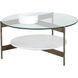 Mikayla 30.25 X 15 inch White / Antique Brass Coffee Table